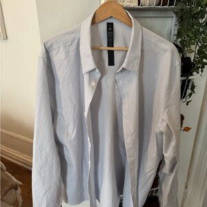Lululemon Men's Light Blue Pinstripe Dress Shirt
